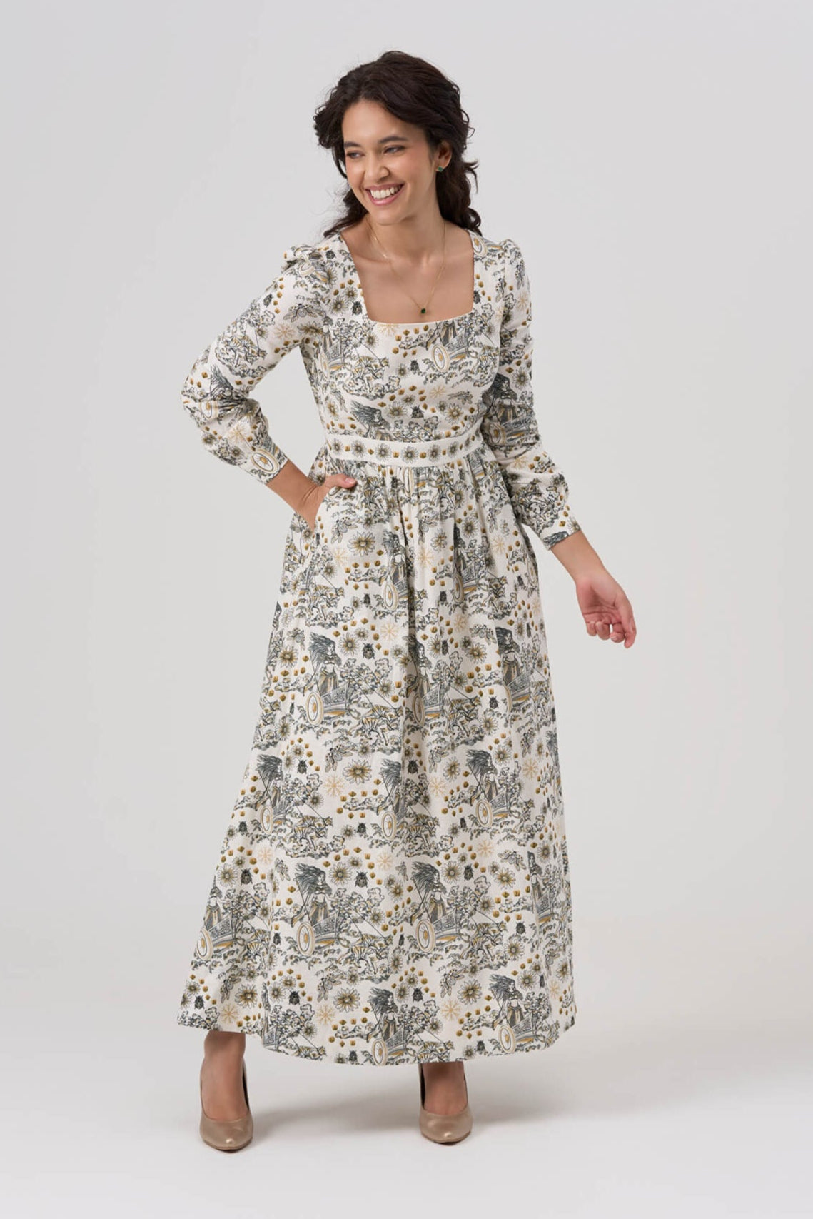 Freya's Helm of Awe Linen & Cotton Maxi Dress with Pockets Diva Thea Freya's Helm of Awe Linen & Cotton Maxi Dress with Pockets Diva Thea