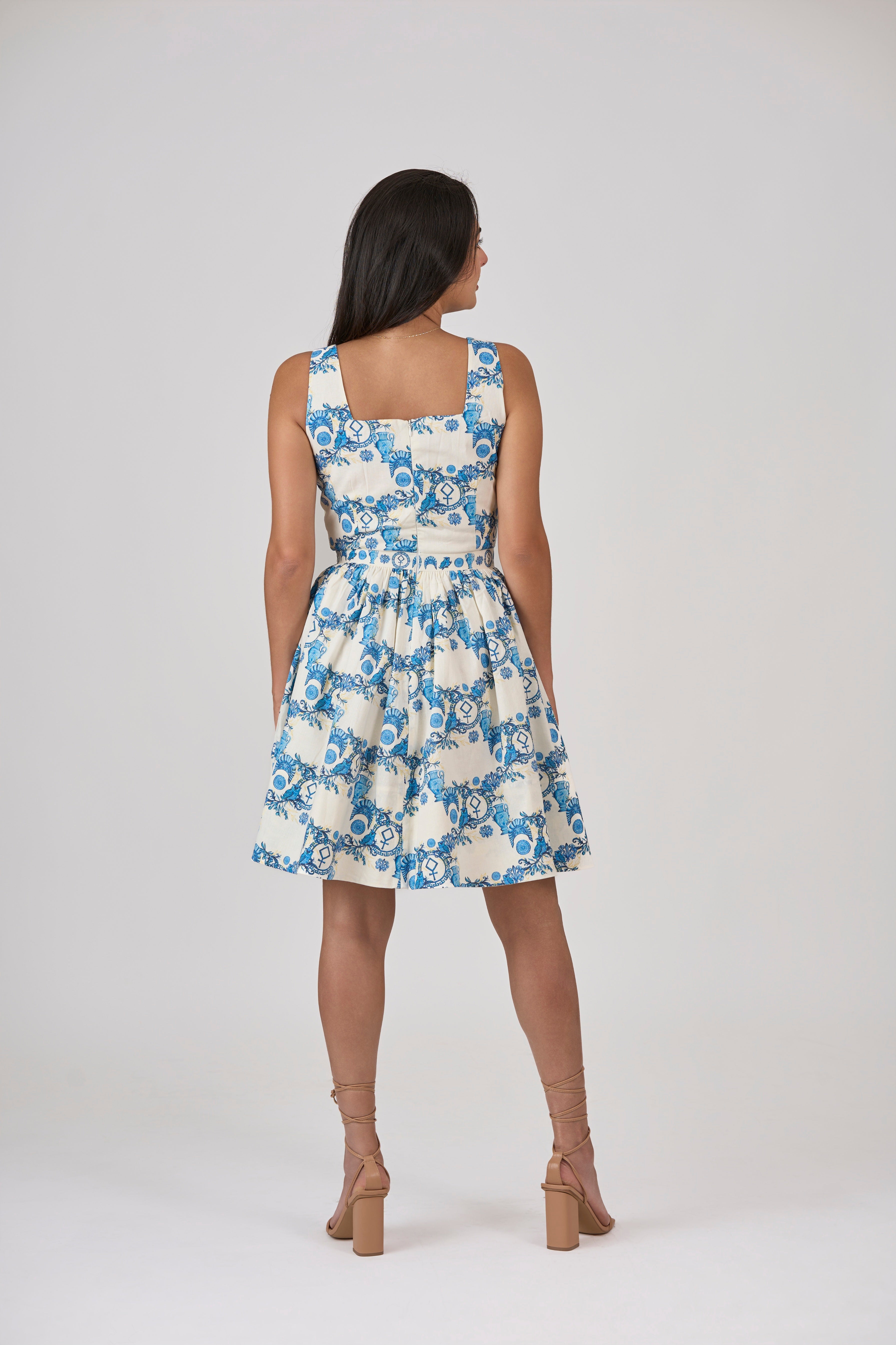 Athena’s Triumph Cotton & Hemp Knee-length Dress with Pockets M