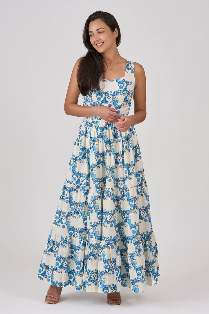 Athena's Triumph Hemp & Cotton Maxi Dress with Pockets