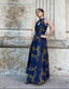 Freya's Golden Tears Midnight Blue Linen & Cotton Maxi with Pockets