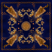 Freya’s Vegvísir Double-Sided Hand-Rolled Mulberry Silk Scarf