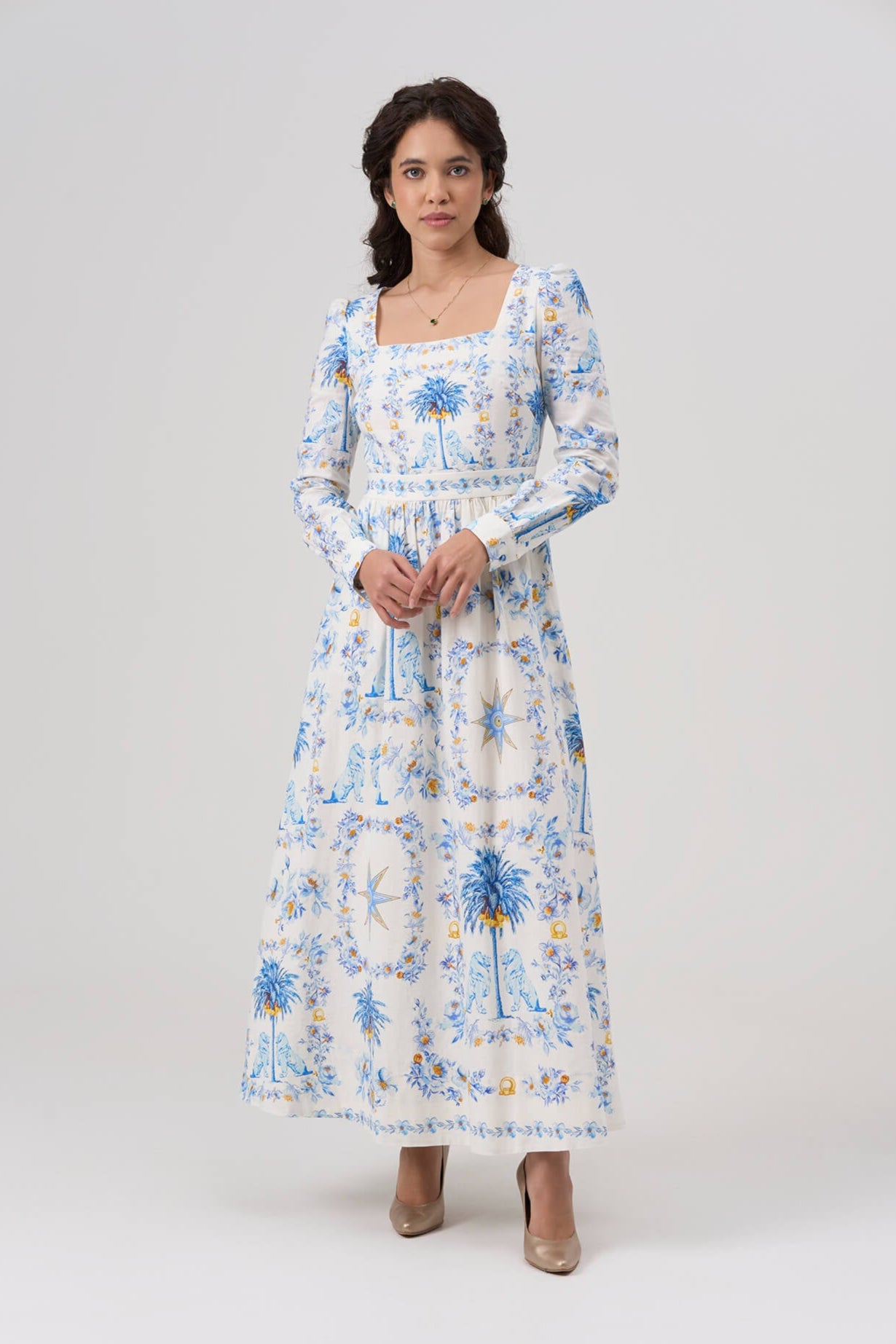 Ishtar's Morning Star Linen & Cotton Maxi Dress with Pockets Diva Thea Ishtar's Morning Star Linen & Cotton Maxi Dress with Pockets Diva Thea