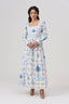 Inanna Ishtar Star White Linen & Cotton Maxi Dress