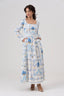 Inanna Ishtar Star White Linen & Cotton Maxi Dress