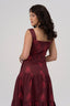 Inanna's Lions Bordeaux Cotton Tiered Maxi Dress