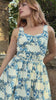 Daytime Garden Party Knee-length dress Blue white hemp and cotton