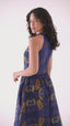 Freya's Golden Tears Midnight Blue Linen & Cotton Maxi with Pockets