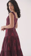 Inanna' Seven Gates Bordeaux Cotton Maxi Dress with Pockets