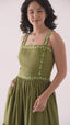 Brigid's Kildare Hemp Embroidered Maxi Dress with Pockets